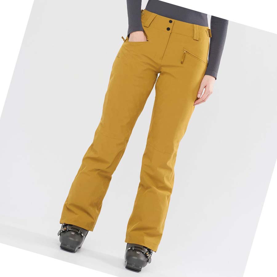 Pantalones De Esquí Salomon EDGE Mujer Amarillos | MX 2329UZG